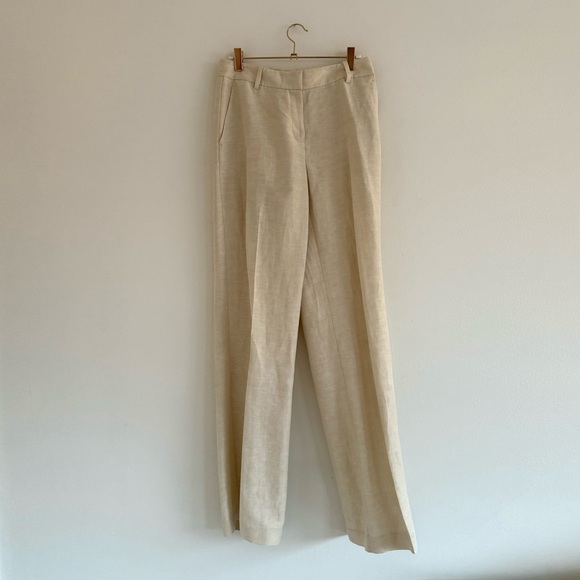 LINEN-VISCOSE GATES PANT offwhite pants - Picture 3 of 10